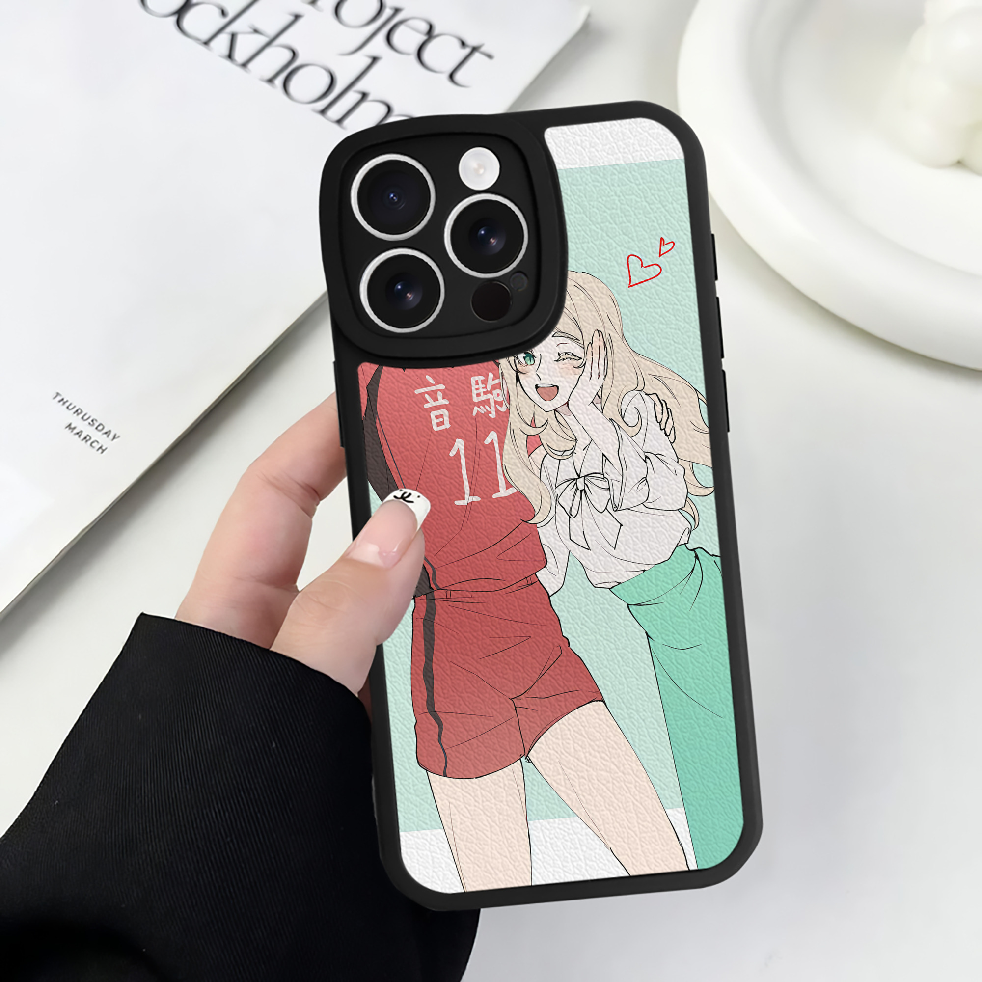 （画像用） ハイキュー!! Haikyu!! 【iPhone 16シリーズ対応】シリコンスマホケース（レザー調） 材質：シリコン